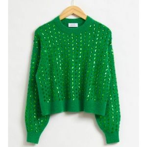 & Other Stories green sequin sweater NWT